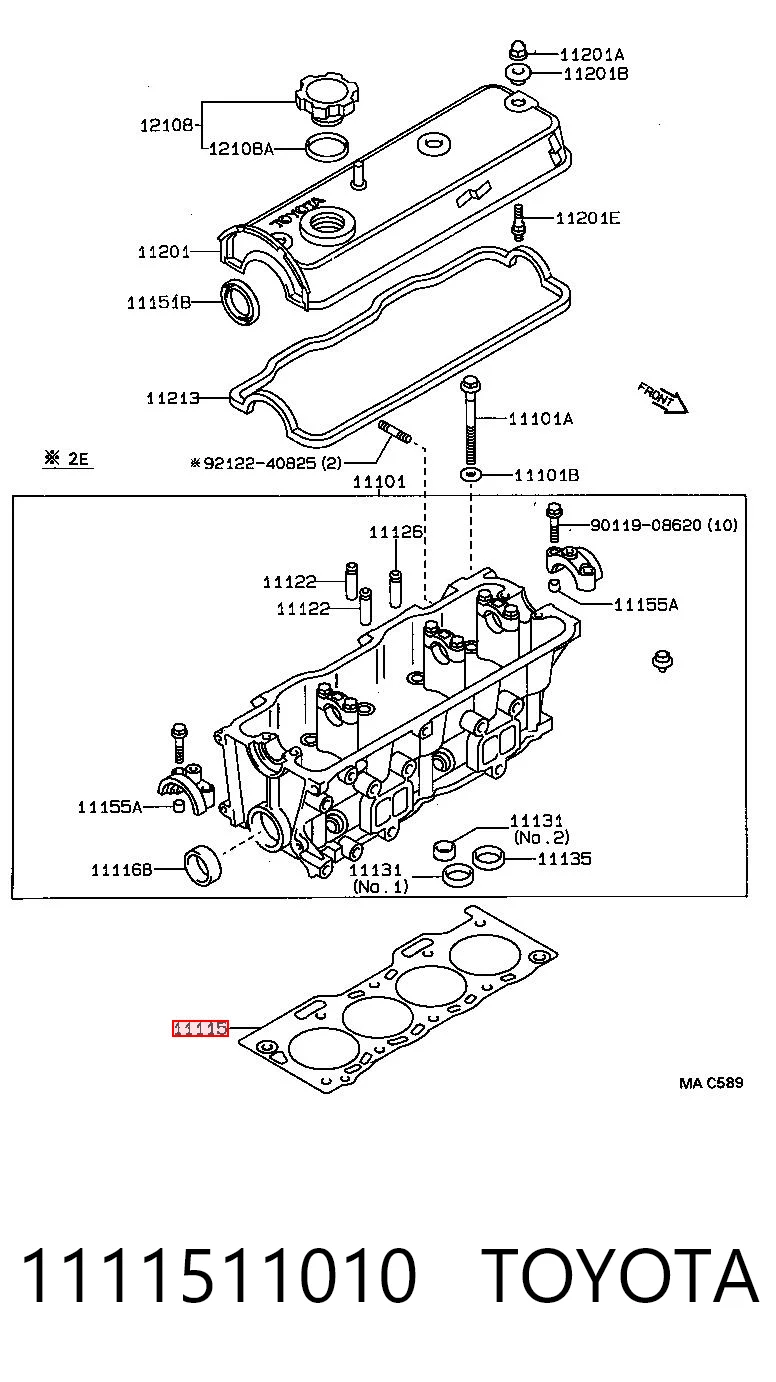 1111511010 Toyota Vedante de cabeça de motor (CBC)