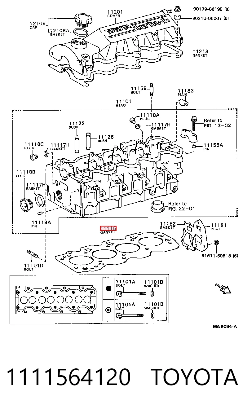 1111564120 Toyota Vedante de cabeça de motor (CBC)