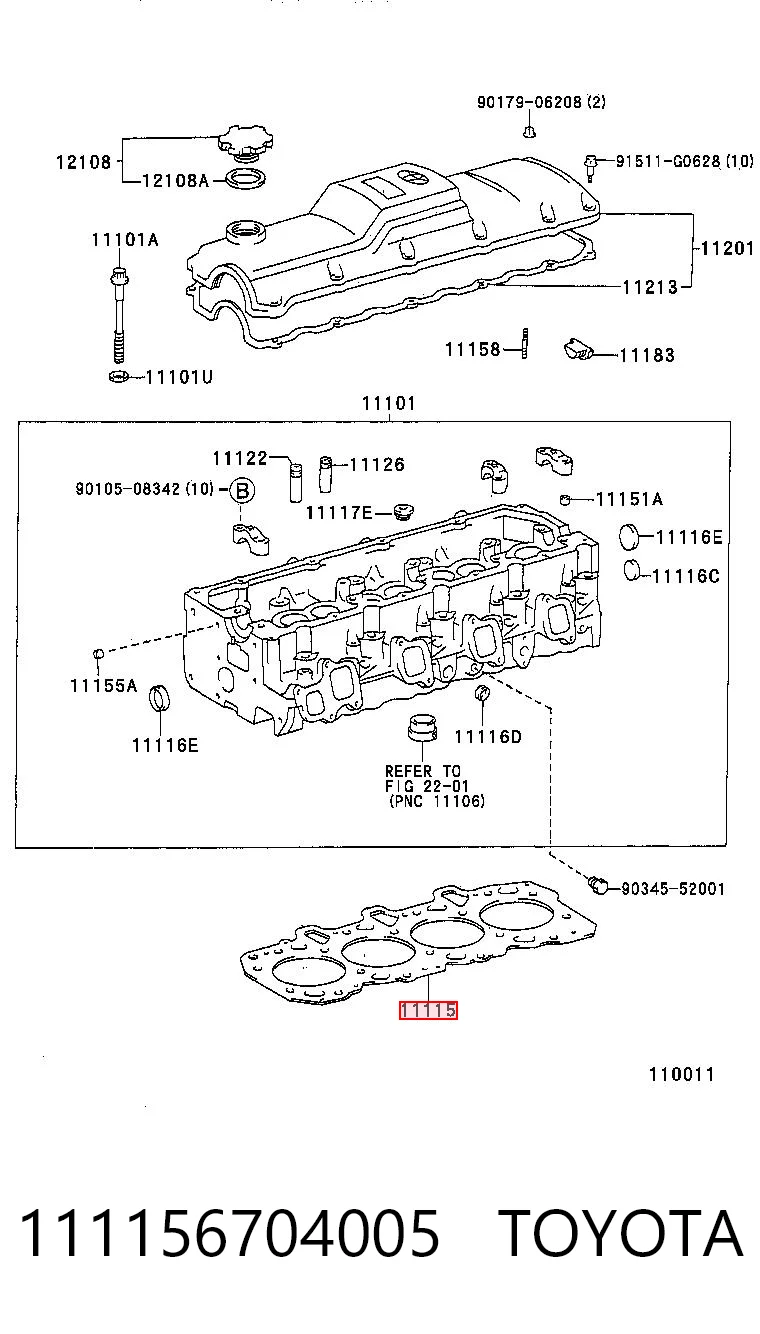 Vedante de cabeça de motor (CBC) para Toyota Land Cruiser 90 J9