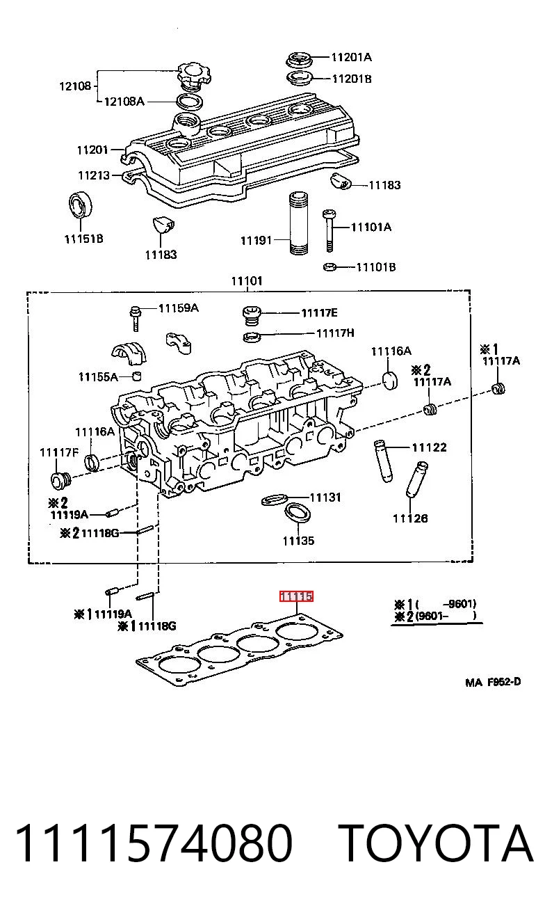 Vedante de cabeça de motor (CBC) Toyota Camry IV V20