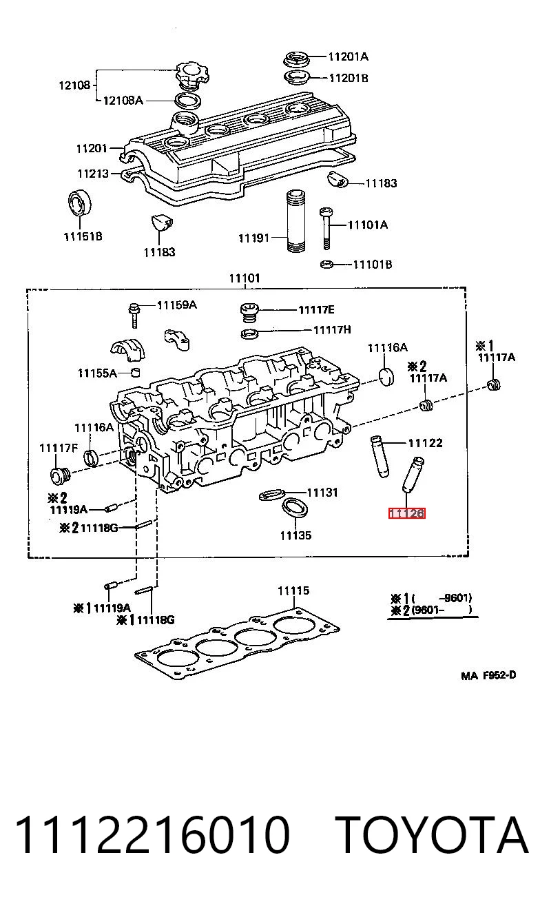 Guia de válvula para Toyota RAV4 XA