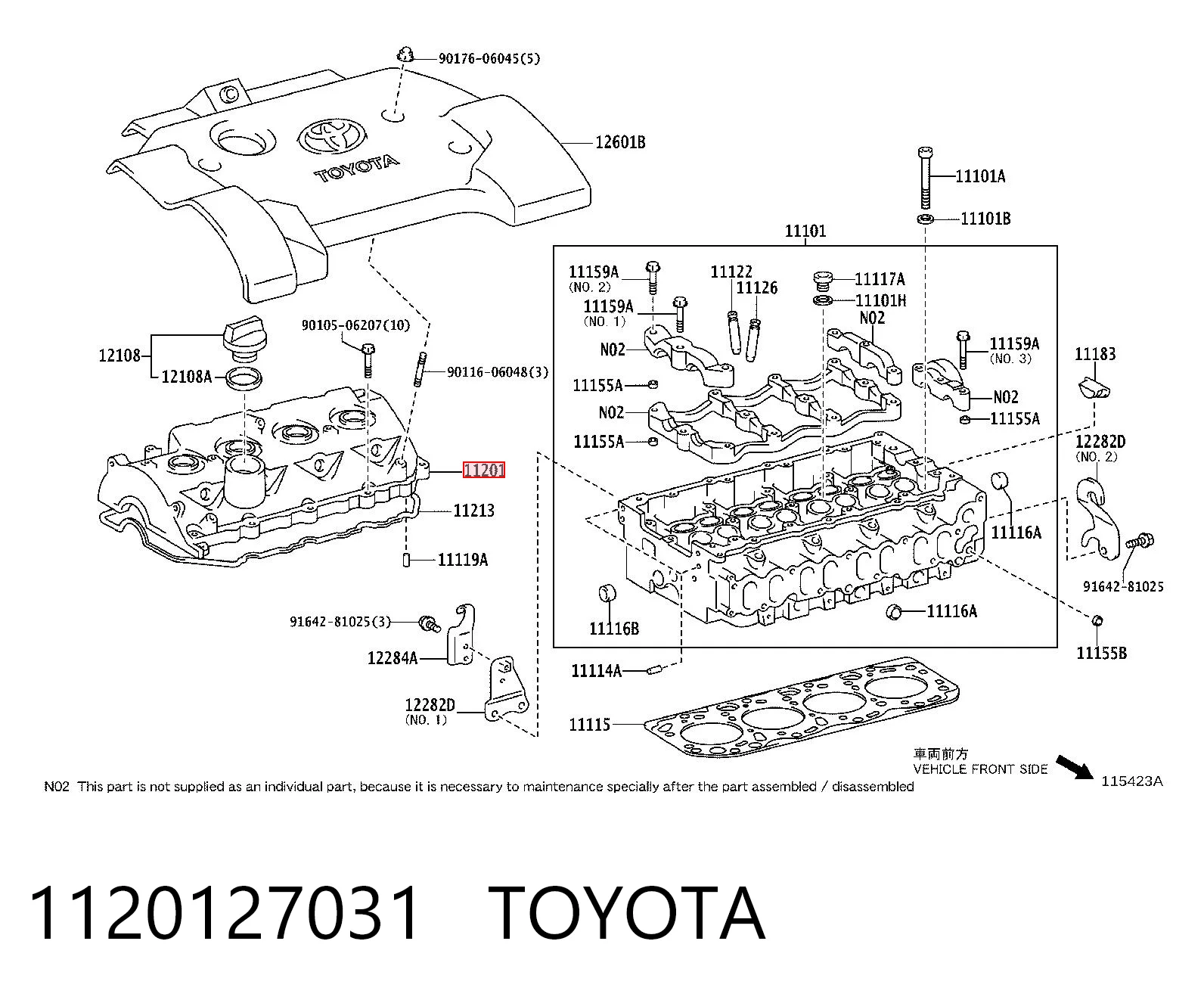 Tampa de válvulas para Toyota Corolla VERSO R10