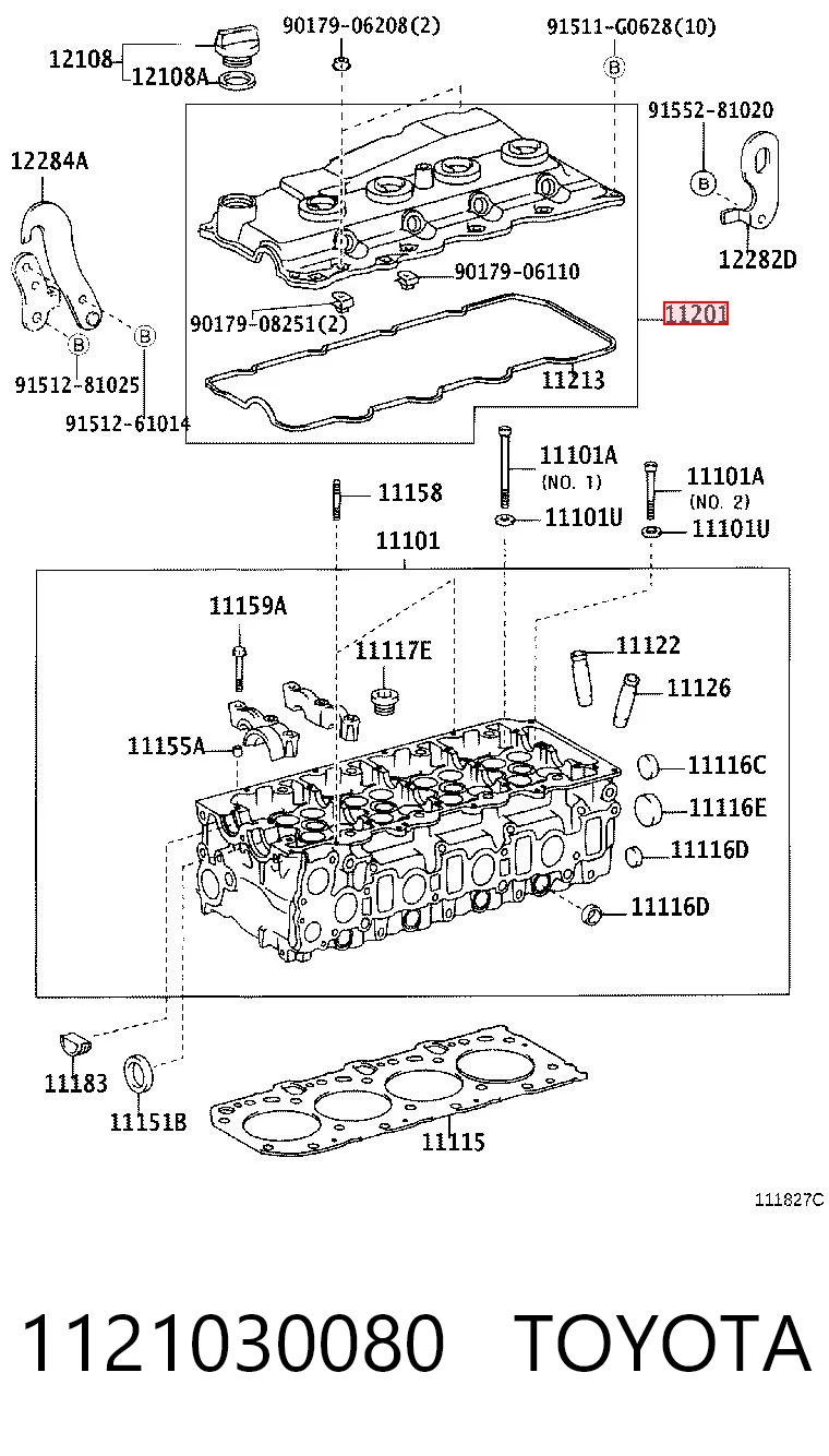1121030080 Toyota Tampa de válvulas