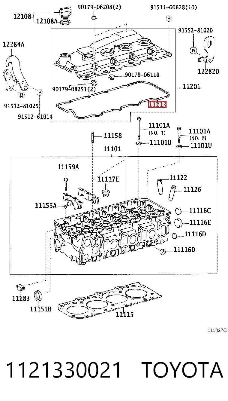 1121330021 Toyota Vedante de tampa de válvulas de motor