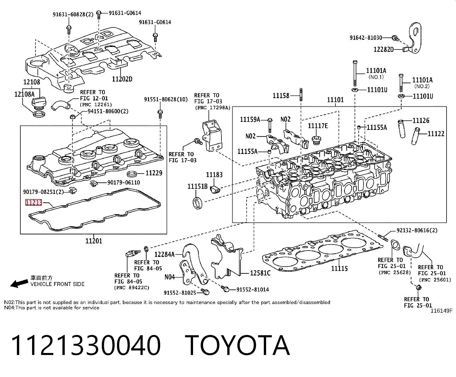 1121330040 Toyota Vedante de tampa de válvulas de motor