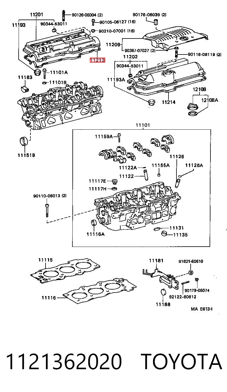 1121362020 Toyota Vedante de tampa de válvulas de motor