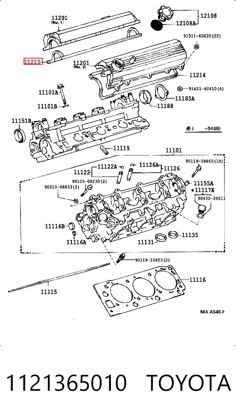 1121365010 Toyota Vedante de tampa de válvulas de motor