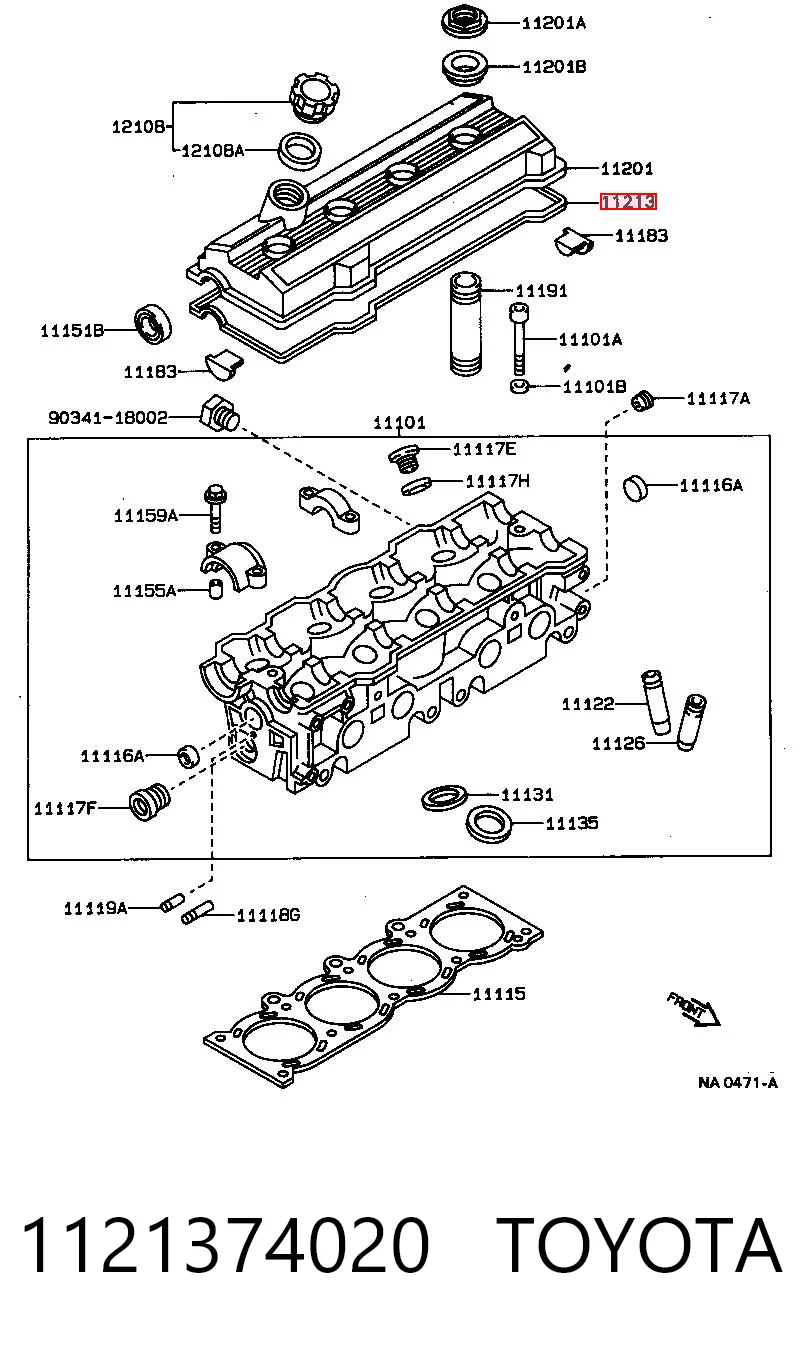 1121374020 Toyota Vedante de tampa de válvulas de motor