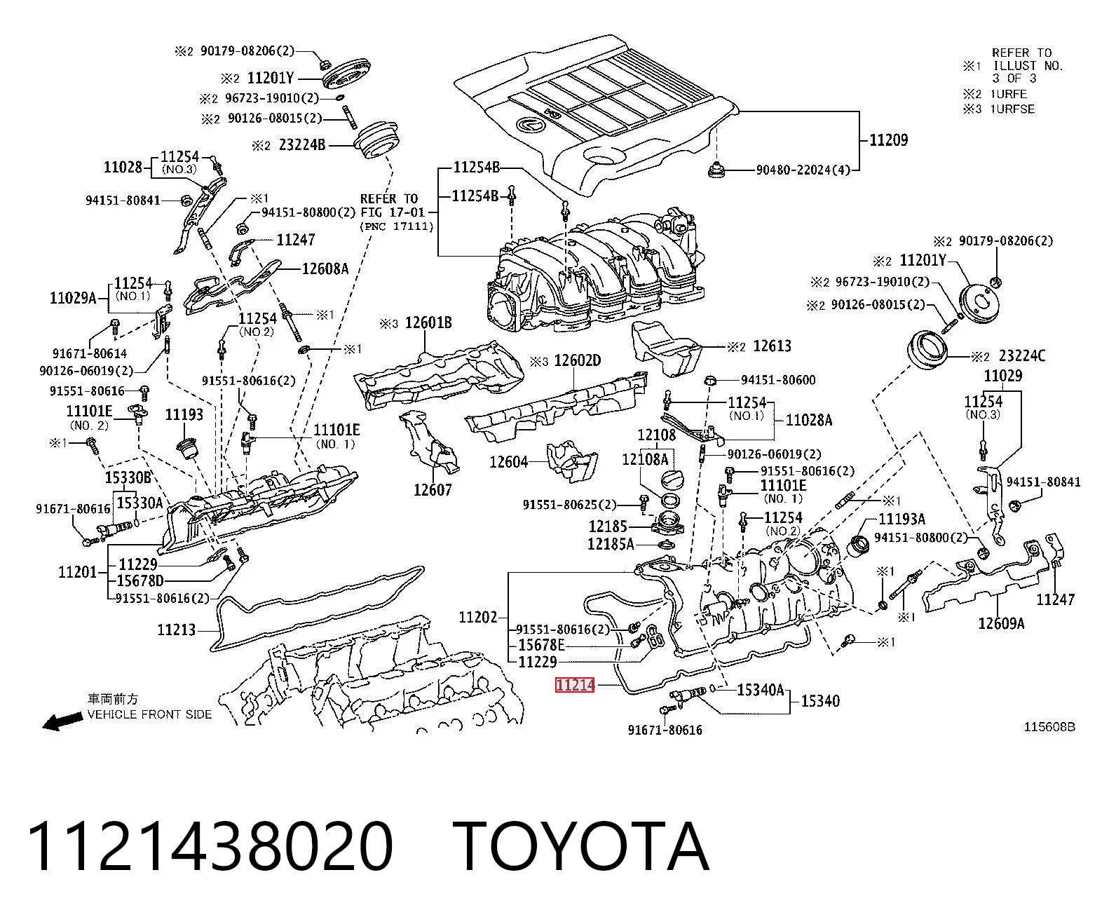 1121438020 Toyota Vedante da tampa de válvulas de motor esquerdo