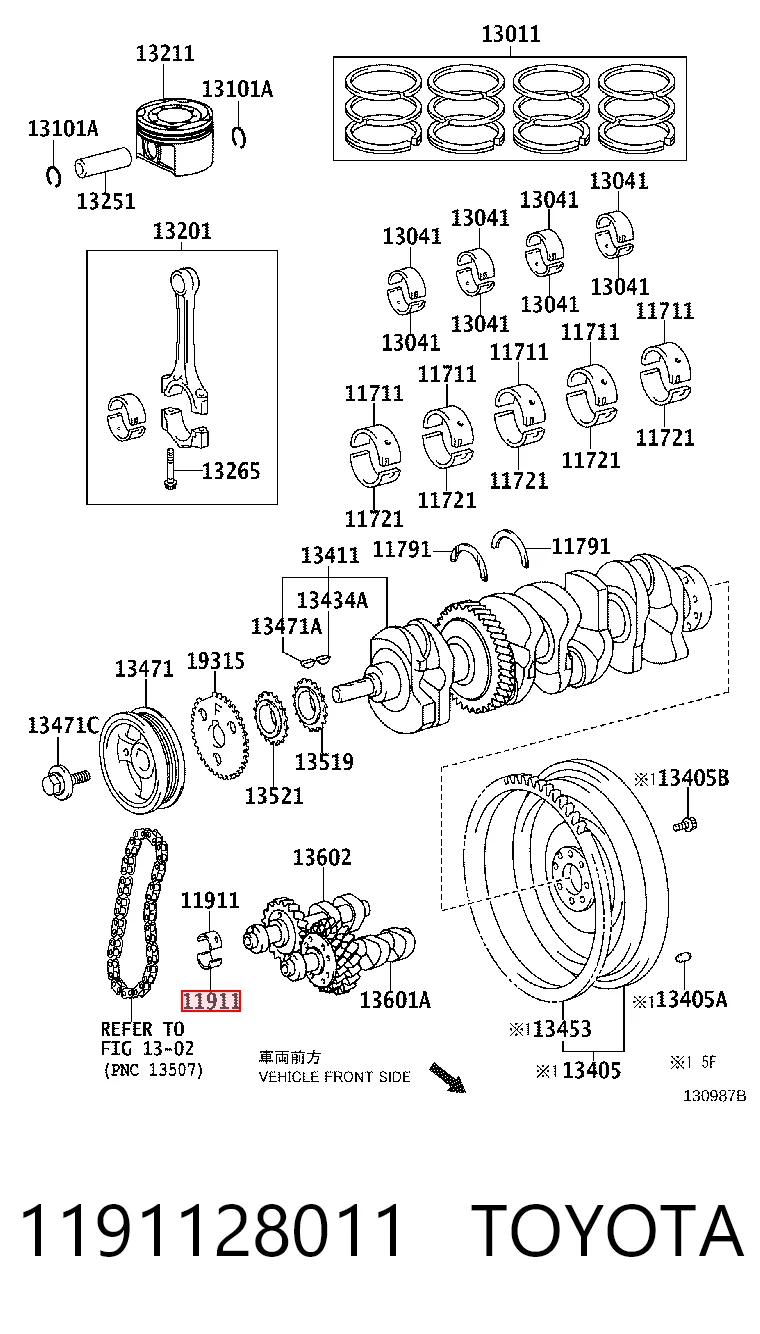 1191128011 Toyota Bucha da árvore intermédia