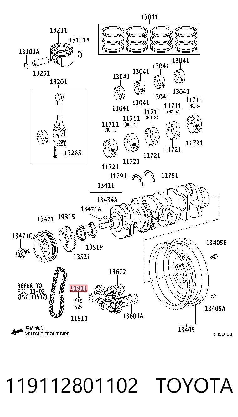 119112801102 Toyota Bucha da árvore intermédia