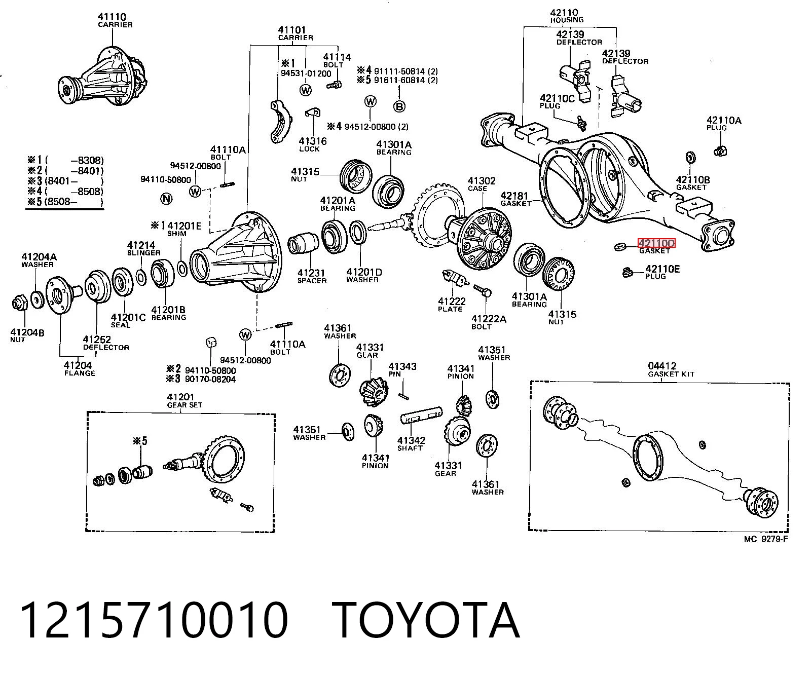 1215710010 Toyota Vedante de rolha de panela da Caixa Automática de Mudança