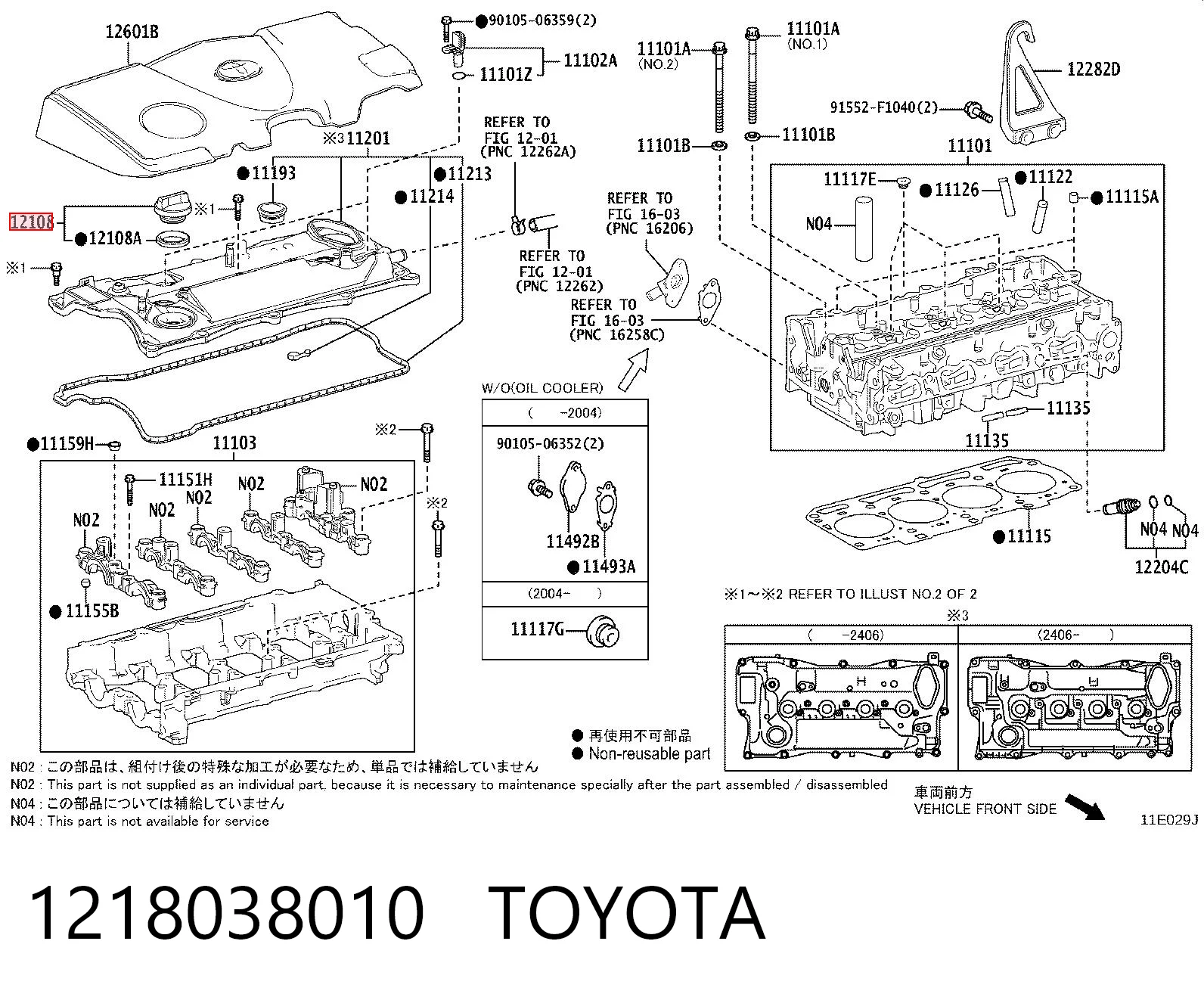 1218038010 Toyota Tampa do gargalho de enchimento de óleo