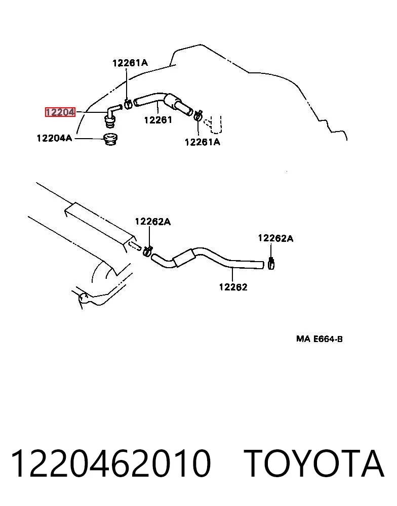 Válvula PCV de ventilação dos gases de cárter para Toyota Land Cruiser 90 J9
