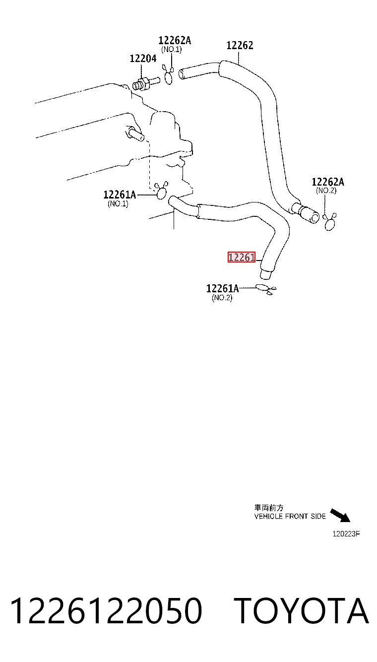 Cano derivado de ventilação de cárter (de separador de óleo) para Toyota Auris UKP E15