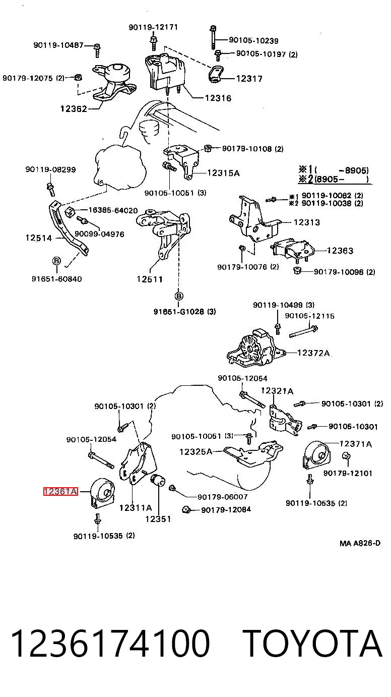 Coxim (suporte) dianteiro de motor Toyota Camry preço, a partir de 16,30 USD