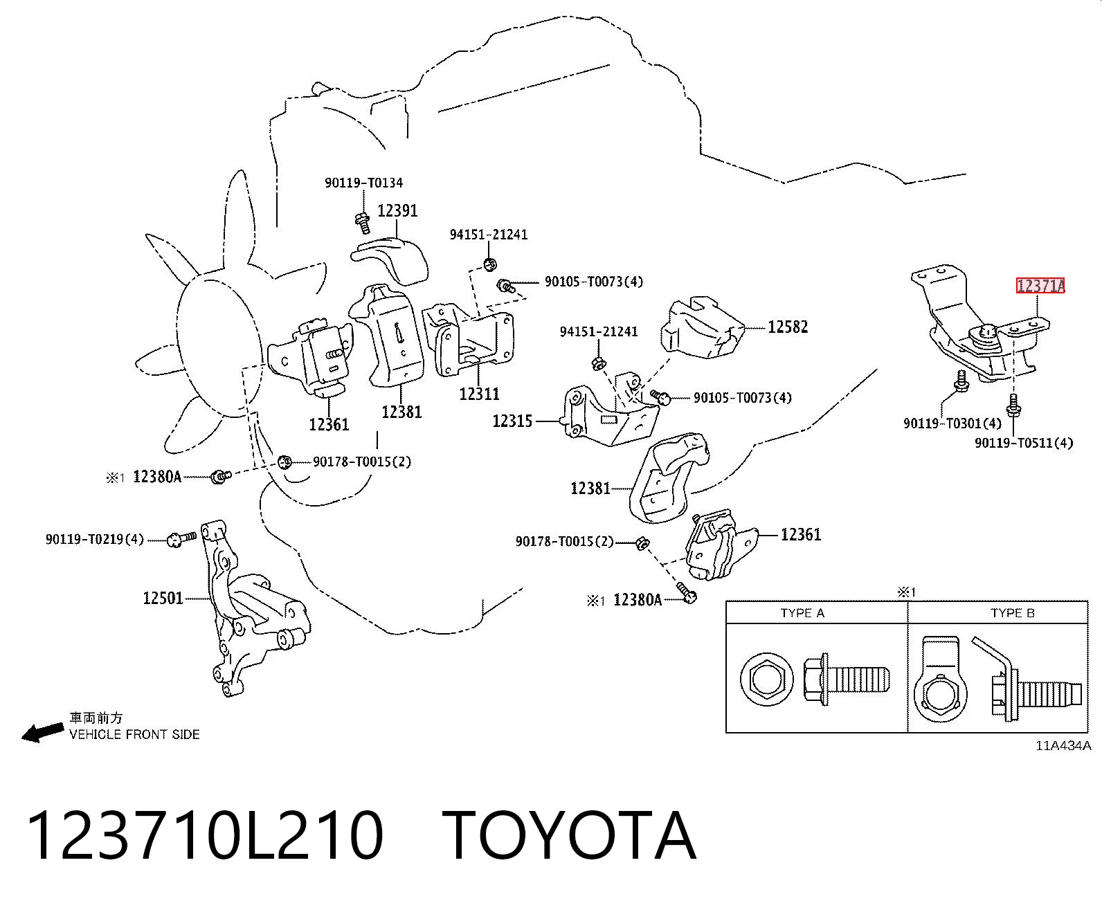 Coxim (suporte) traseiro de motor Toyota Hilux  GUN12, GUN13 ao melhor preço