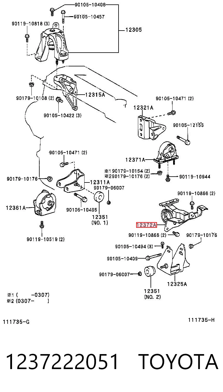Compre Coxim de transmissão (suporte da caixa de mudança) Toyota RAV4 2