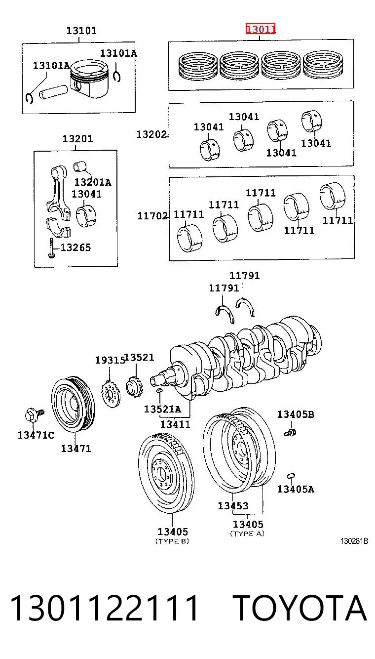 Kit de anéis de pistão de motor, STD. 7996910000 NE/NPR