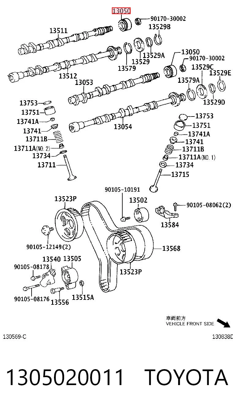  Engrenagem de cadeia da roda dentada da árvore distribuidora de motor Lexus RX 300/330/350/400H SUV (U3) (2003 - 2008) 300/330/350/400H