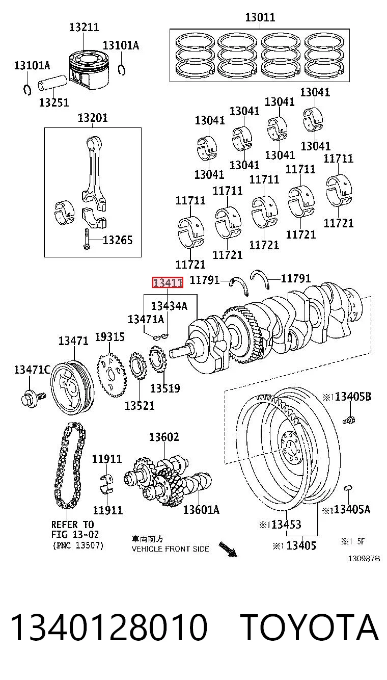 Cambota de motor Toyota 1340128010 preço, a partir de 1165,23 USD