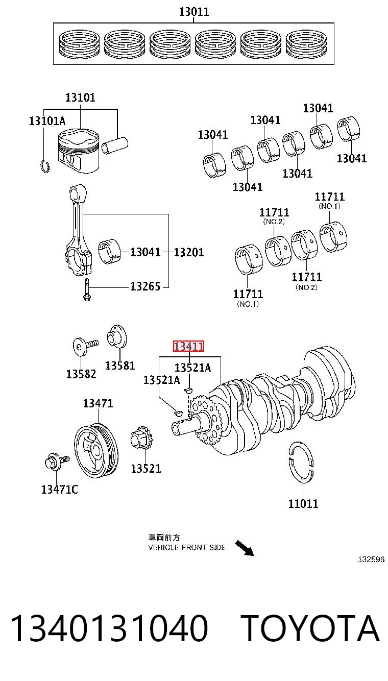 1340131040 Toyota Cambota de motor
