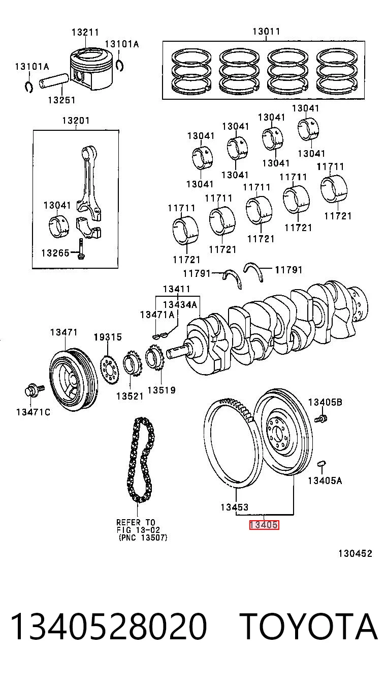 1340528020 Toyota Volante de motor