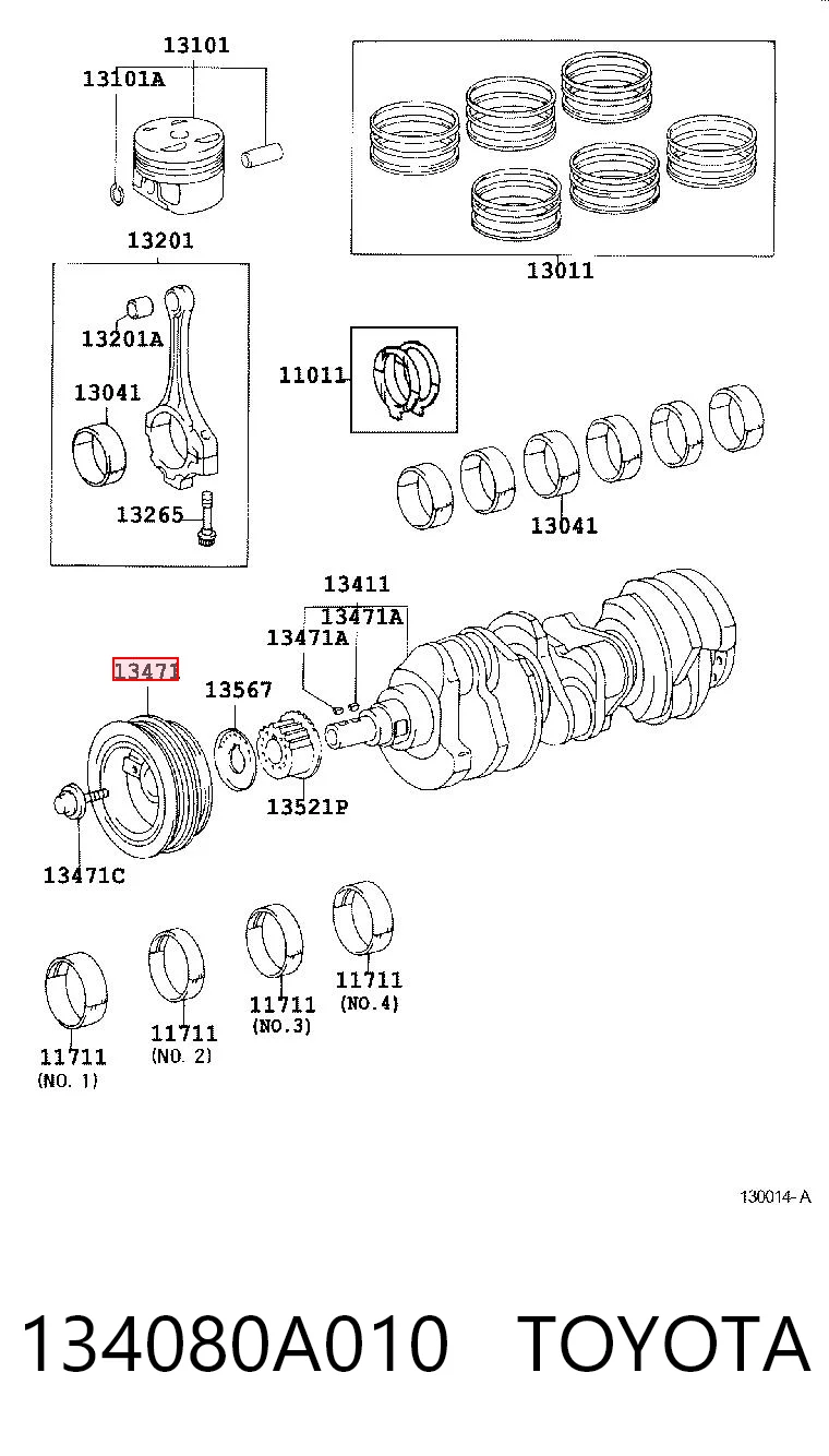134080A010 Toyota Polia de cambota