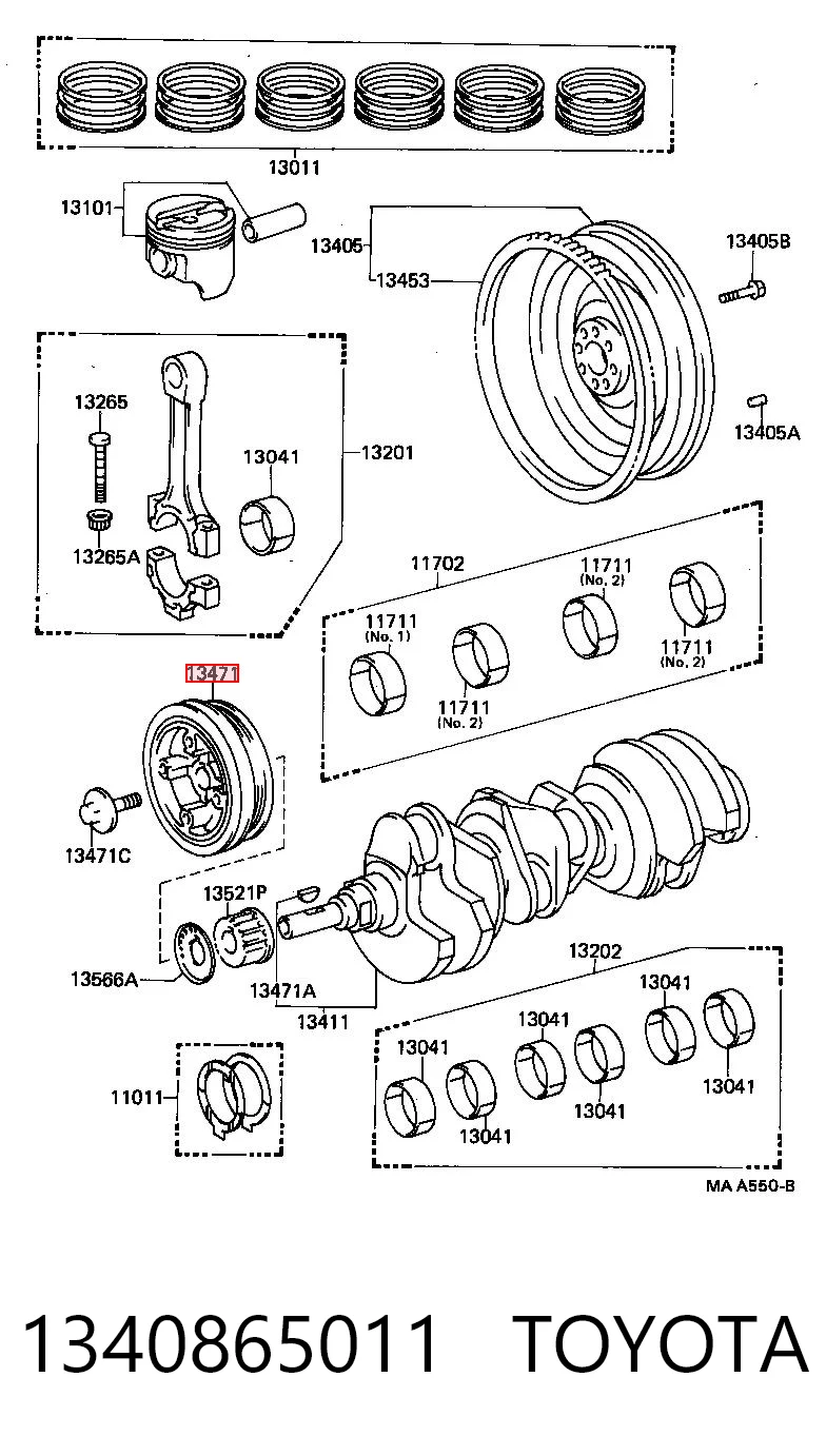 Polia de cambota para Toyota 4 Runner N130