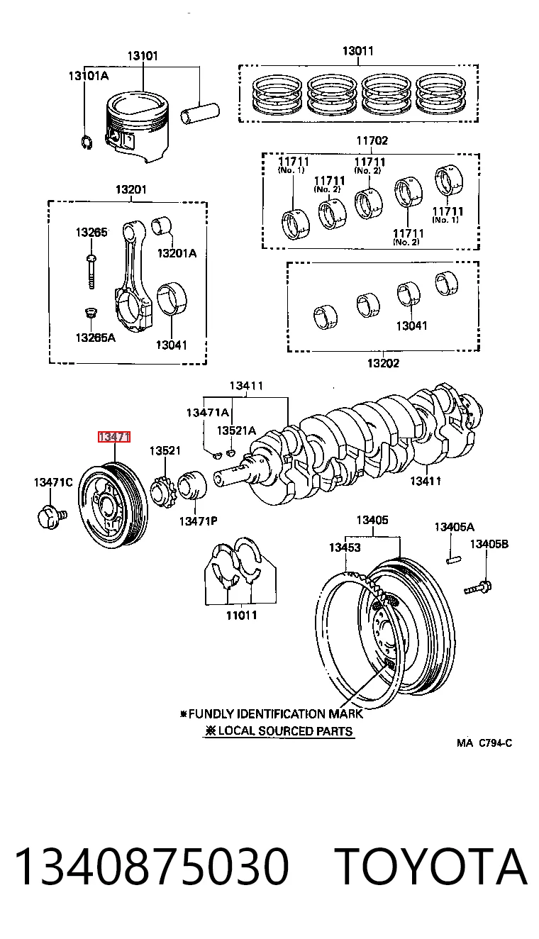 1340875030 Toyota Polia de cambota