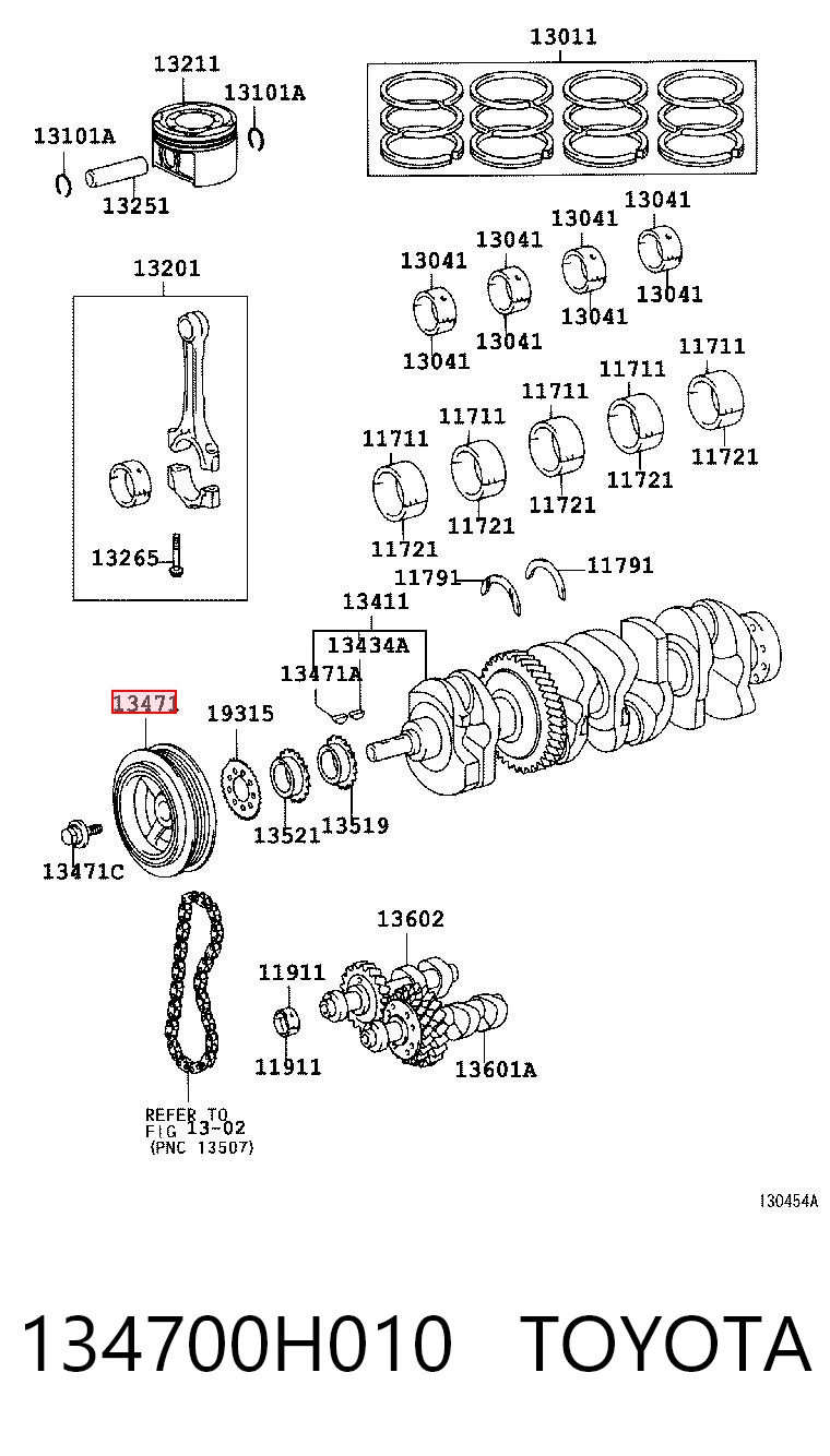 134700H010 Toyota Polia de cambota