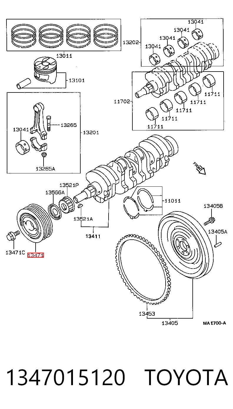  Polia de cambota Toyota Corolla liftback (E11) (1997 - 2002) 