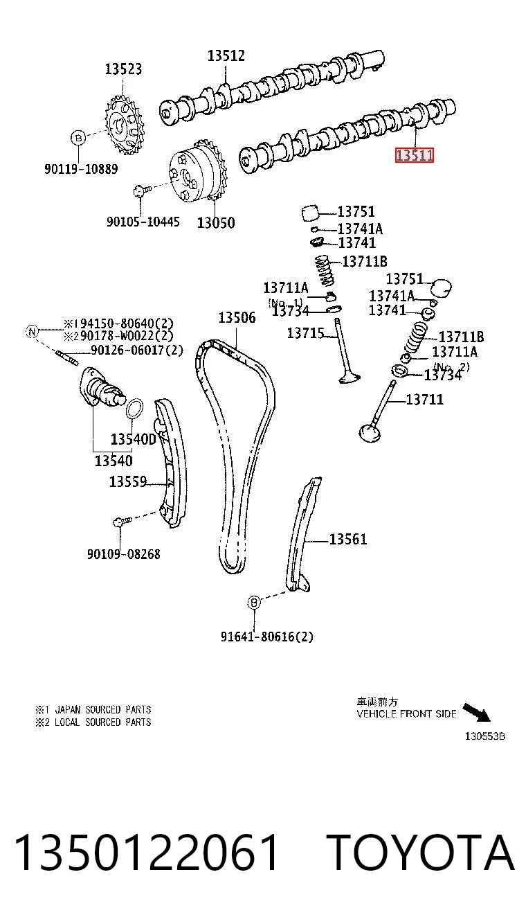 Árvore distribuidora de motor para Toyota Corolla  E12