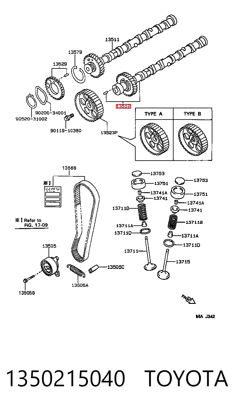 Árvore distribuidora de motor de admissão Ford Transit VI V347/8
