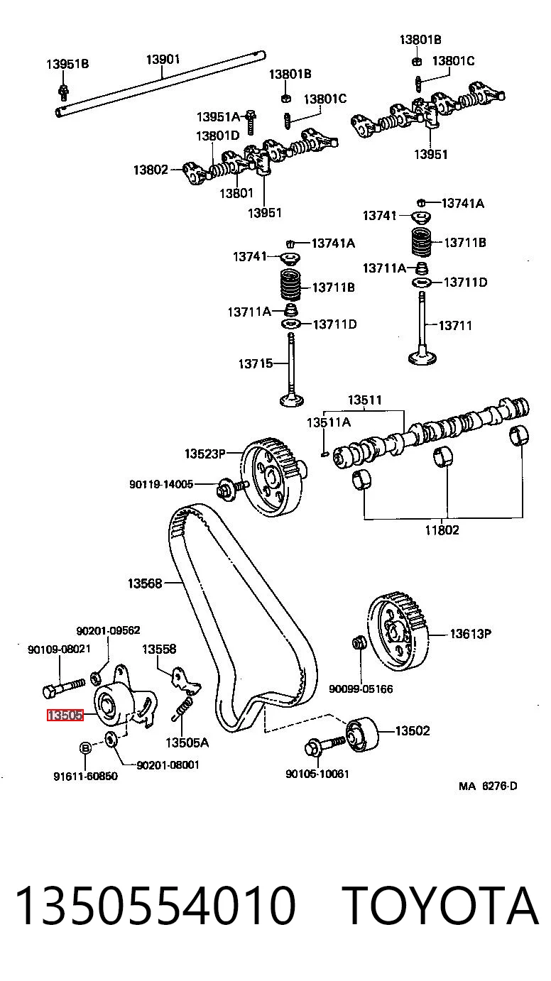  Rolo de reguladora de tensão da correia do mecanismo de distribuição de gás Toyota Hiace II сaixa (H5) (1983 - 1989) II