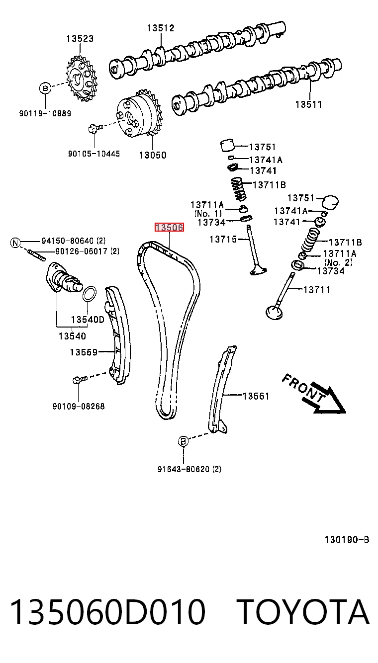 Cadeia do mecanismo de distribuição de gás para Toyota Corolla  E11