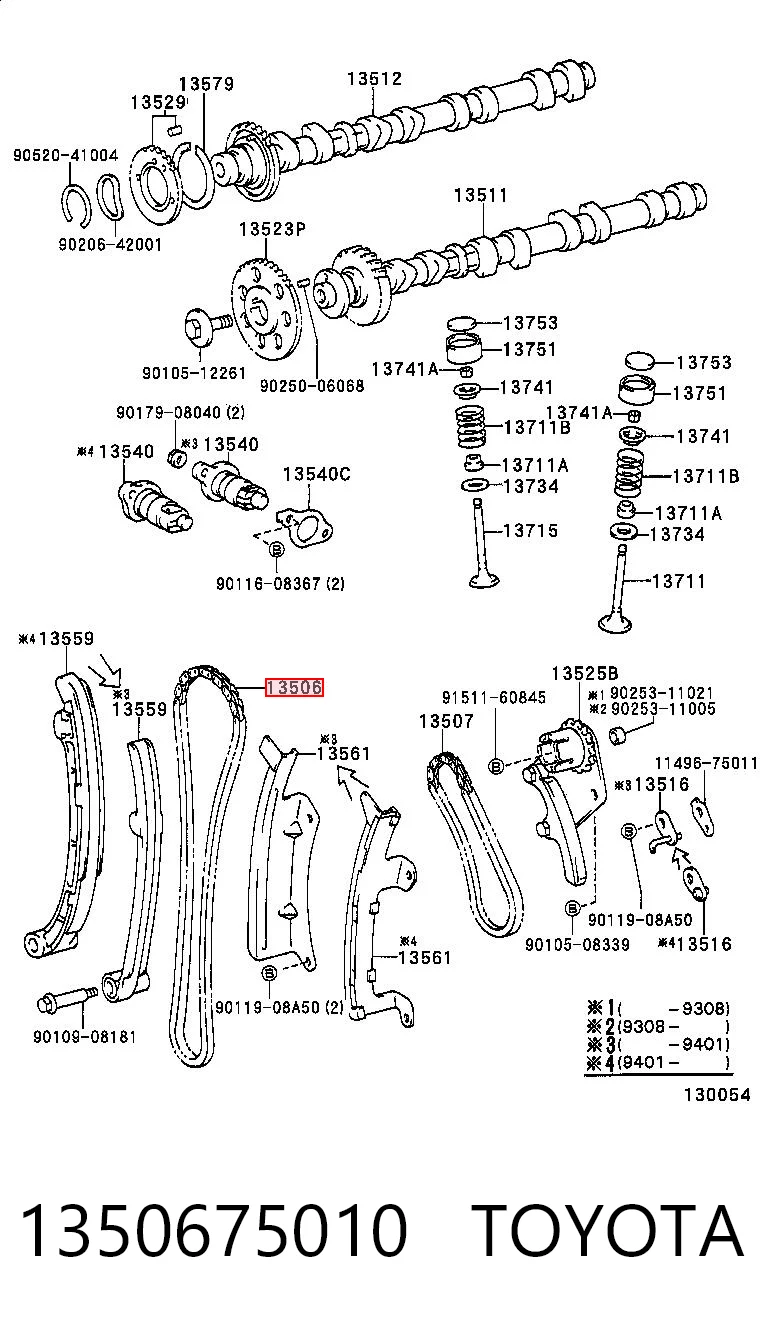 1350675010 Toyota Cadeia do mecanismo de distribuição de gás