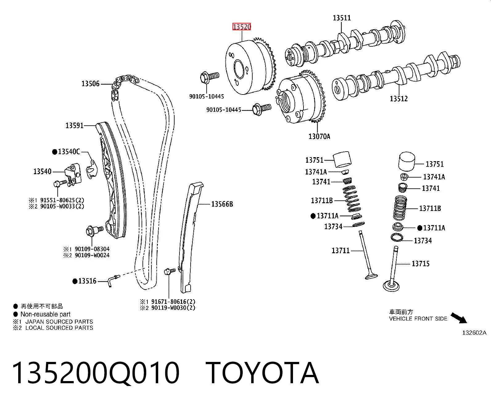 Engrenagem de cadeia de roda dentada da árvore distribuidora de admissão de motor VAG 94610505276 preço, a partir de 105,99 USD