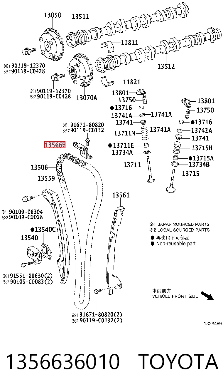 Amortecedor de cadeia do mecanismo de distribuição de gás, superior Toyota 1356636010 preço, a partir de 8,03 USD
