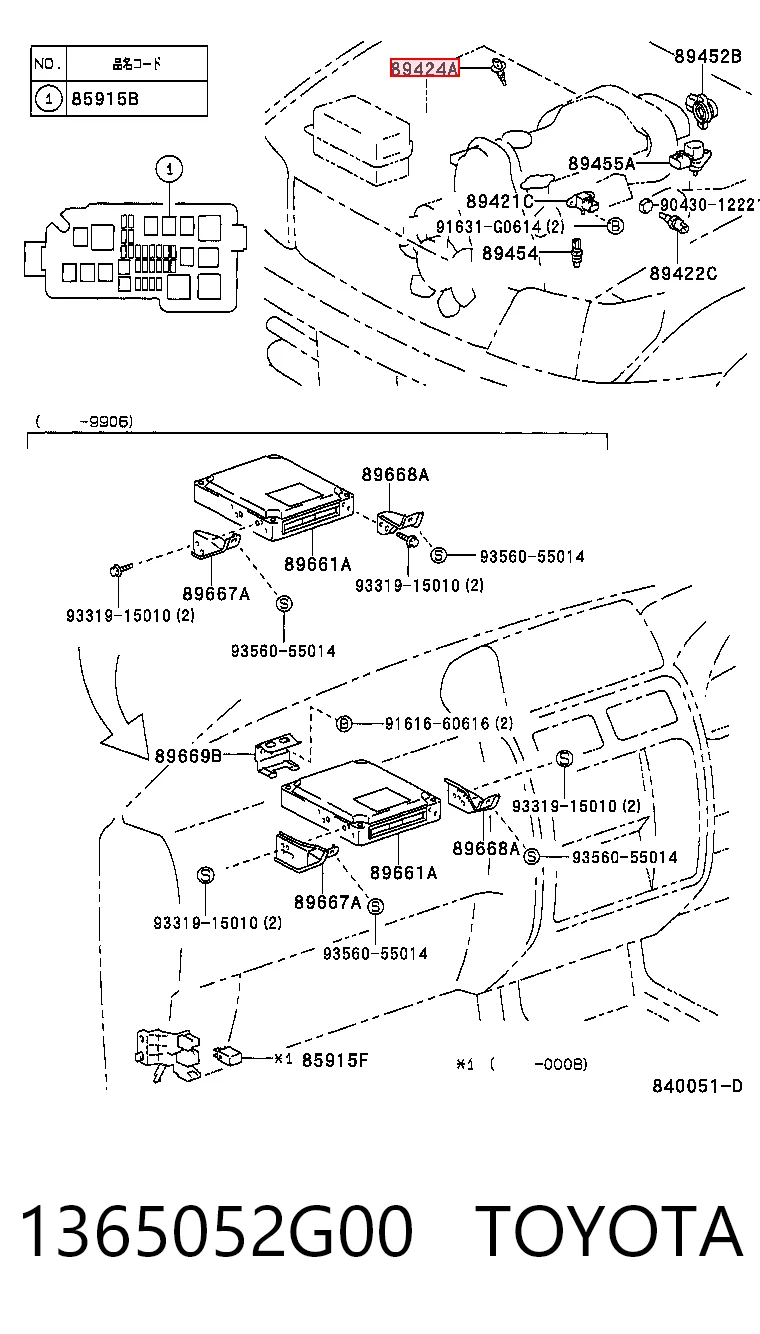 1365052G00 Toyota Sensor de temperatura da mistura de ar