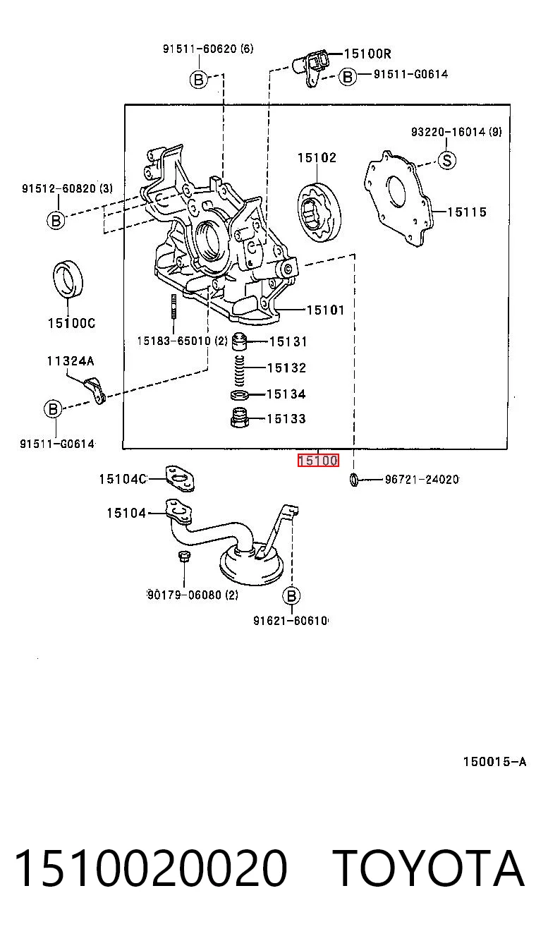 1510020020 Toyota Bomba de óleo