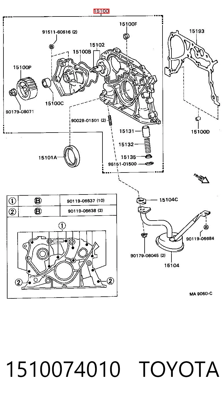  Bomba de óleo Toyota RAV4 I SUV (XA) (1994 - 2000) I
