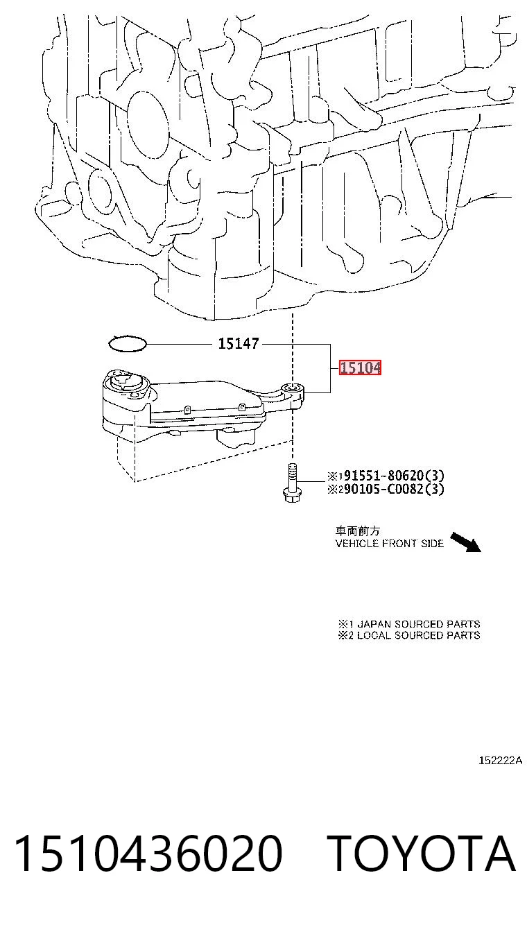 Receptor de óleo (coletor de óleo) para Toyota Camry VII V50