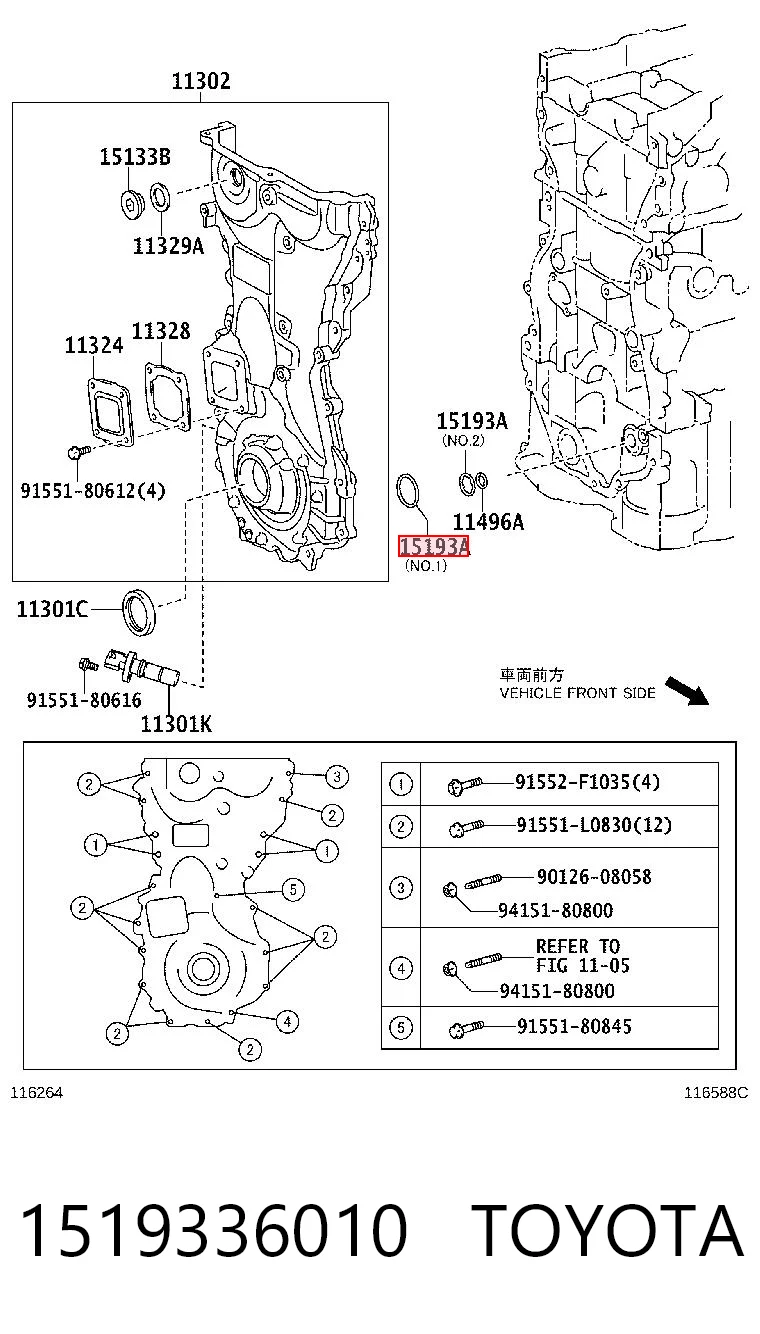 1519336010 Toyota Vedante de bomba de óleo