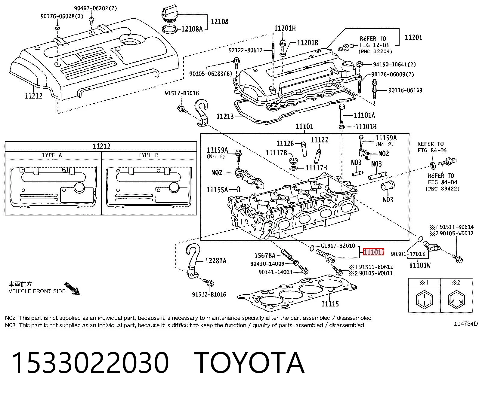 1533022030 Toyota Válvula eletromagnética de posição (de fases) da árvore distribuidora