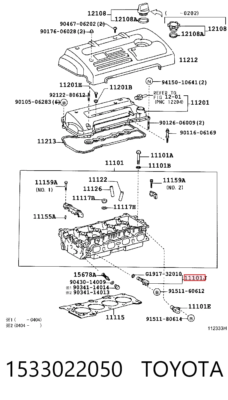 1533022050 Toyota Válvula eletromagnética de posição (de fases) da árvore distribuidora
