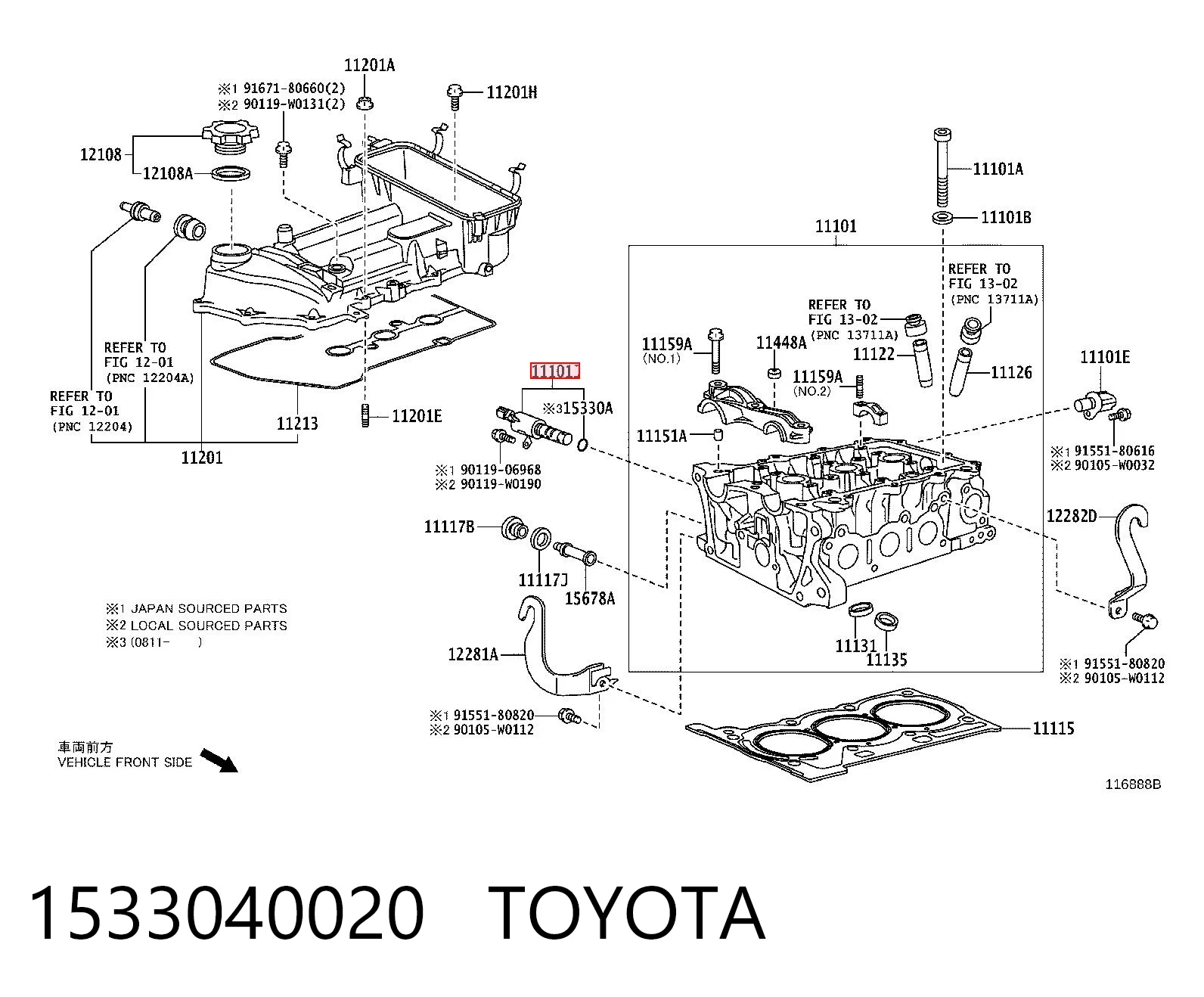 1533040020 Toyota Válvula de regulação de pressão de óleo