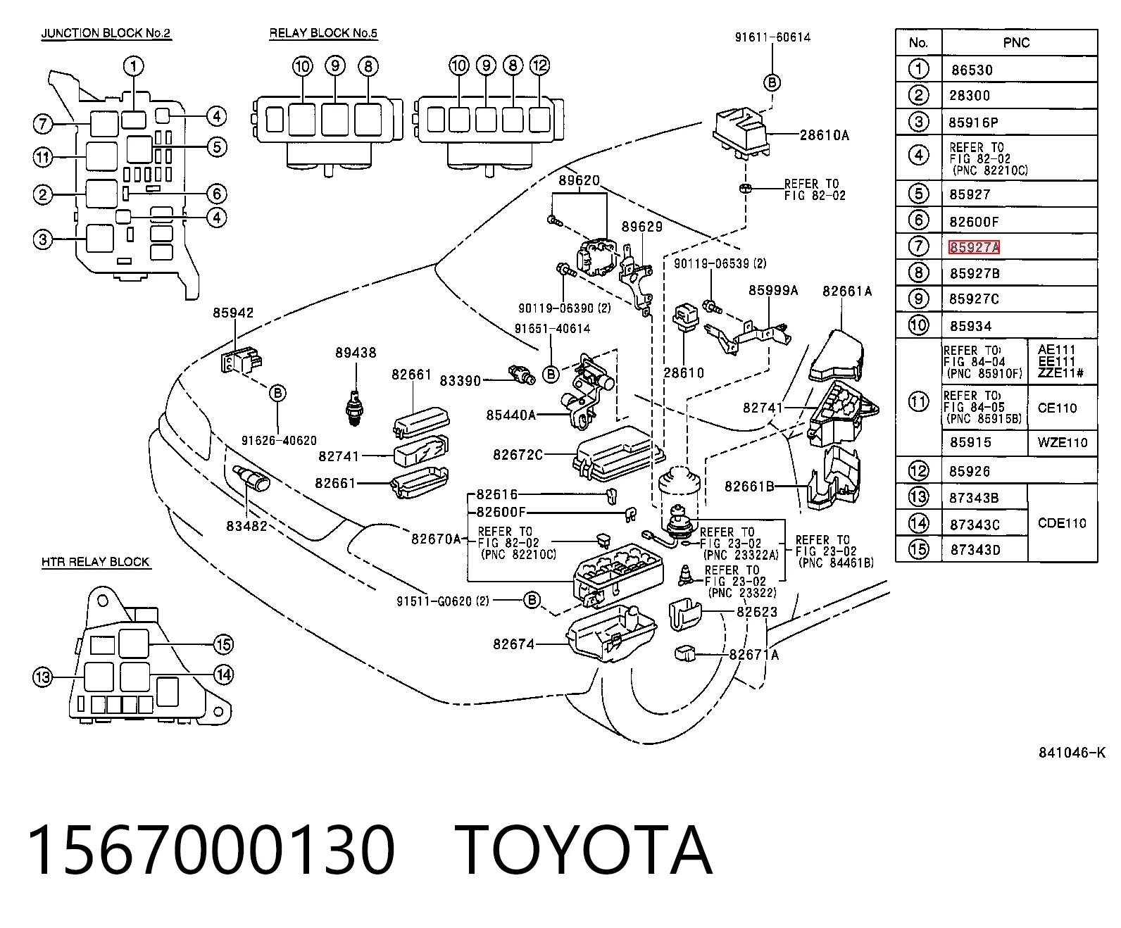 1567000130 Toyota Relê de ventilador