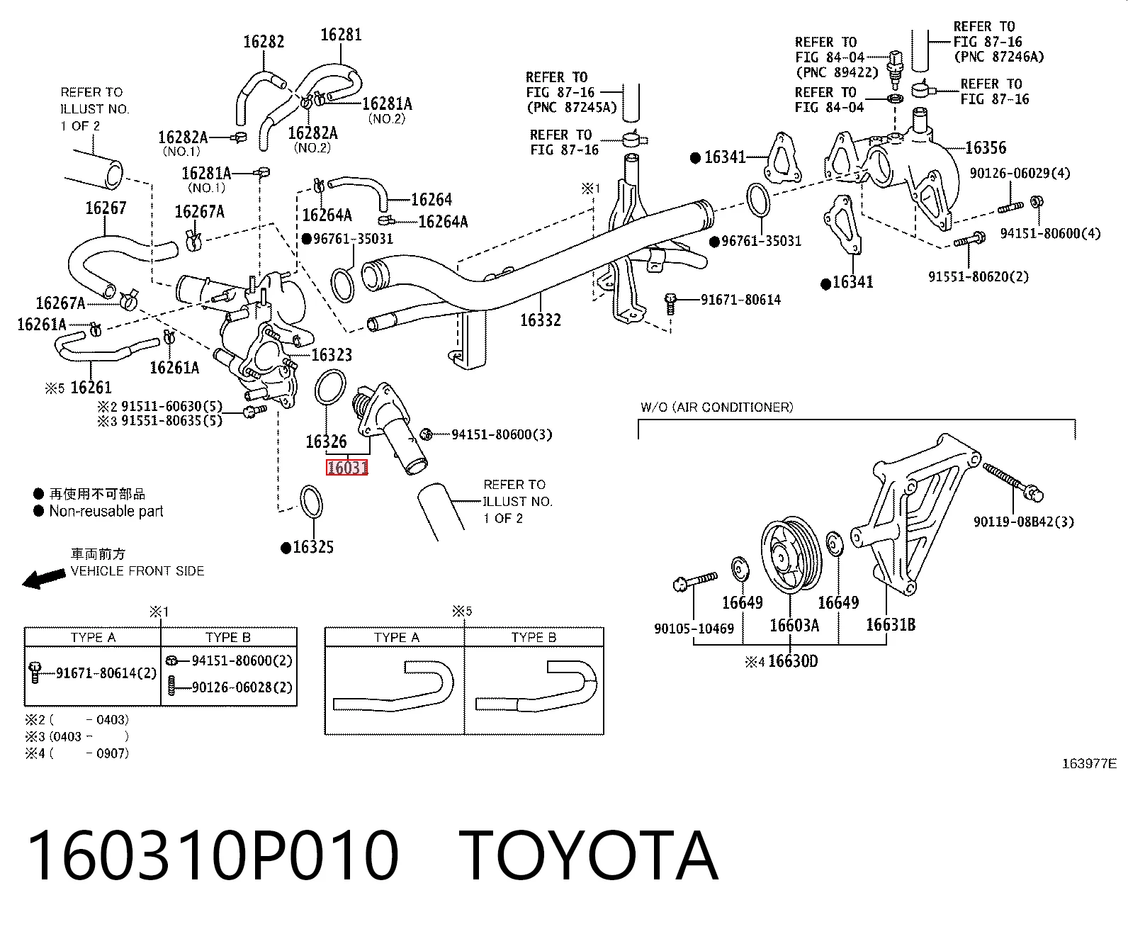 160310P010 Toyota Termostato