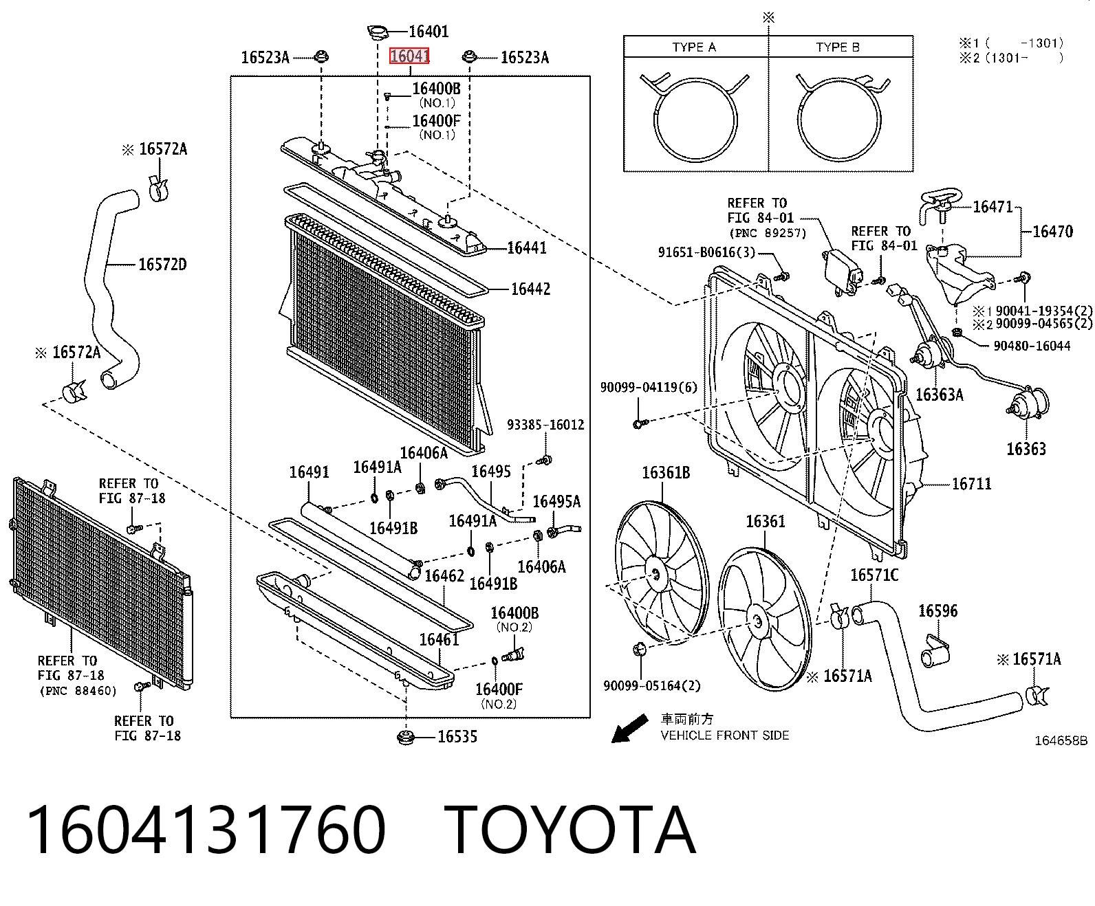 1604131760 Toyota Radiador de esfriamento de motor